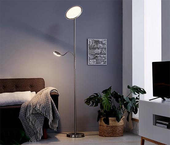 Stojací lampa s LED a lampičkou na čtení 367985 z e-shopu Tchibo.cz