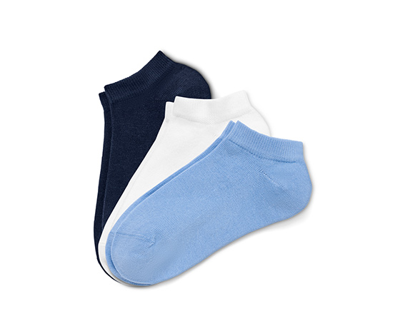 Krátké ponožky, 3 páry, bílé a modré 638042 z e-shopu Tchibo.cz