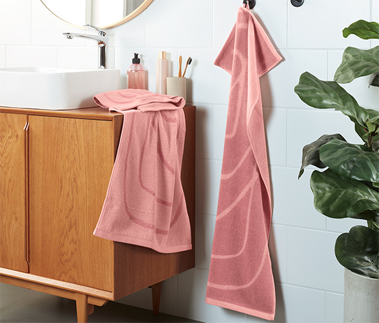 Žakárové ručníky, 2 ks, růžové 629455 z e-shopu Tchibo.cz
