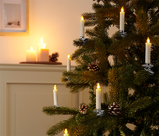 Svíčky na vánoční stromeček s LED, 12 ks, krémově bílé 644788 z e-shopu  Tchibo.cz