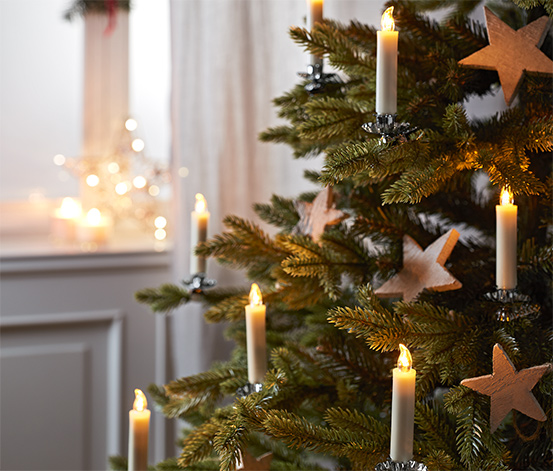 Svíčky na vánoční stromeček s LED, 12 ks, krémově bílé 617758 z e-shopu  Tchibo.cz