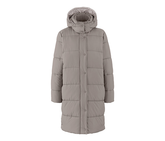 Prošívaný kabát s kapucí, šedobéžový 646338 z e-shopu Tchibo.cz